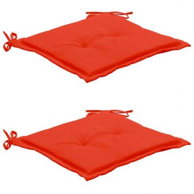 Emaga vidaxl poduszki na krzesło ogrodowe, 2 szt., czerwone, 50x50x3 cm