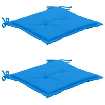 Emaga vidaxl poduszki na krzesło ogrodowe, 2 szt., niebieskie, 50x50x3 cm