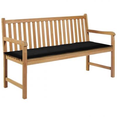 Emaga vidaxl poduszka na ławkę ogrodową, czarna, 150x50x3 cm