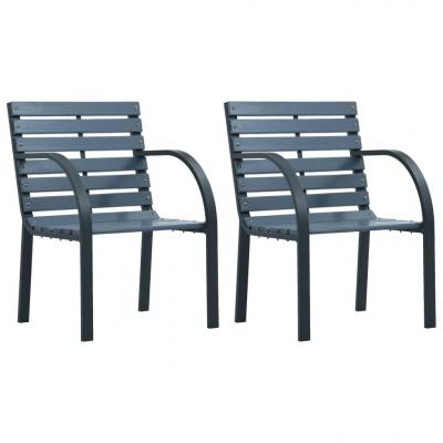 Emaga vidaxl krzesła ogrodowe, 2 szt., szare, drewno
