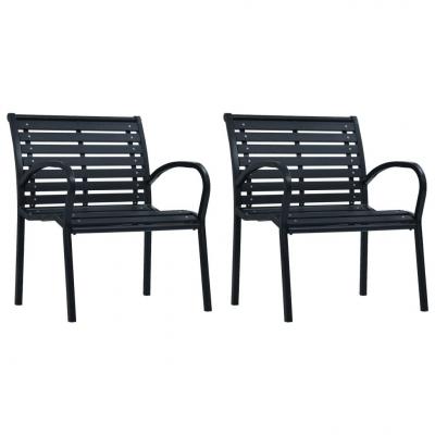 Emaga vidaxl krzesła ogrodowe, 2 szt., czarne, stal i wpc