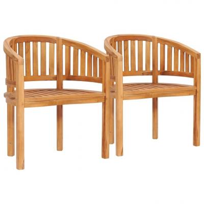 Emaga vidaxl krzesła w kształcie banana, 2 szt., lite drewno tekowe