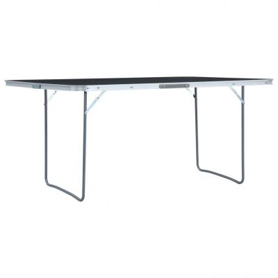 Emaga vidaxl składany stolik turystyczny, szary, aluminiowy, 180 x 60 cm