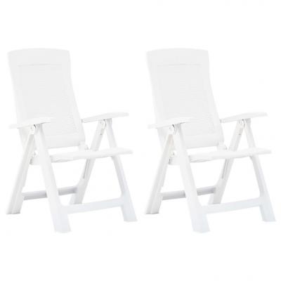 Emaga vidaxl rozkładane krzesła do ogrodu, 2 szt., plastikowe, białe