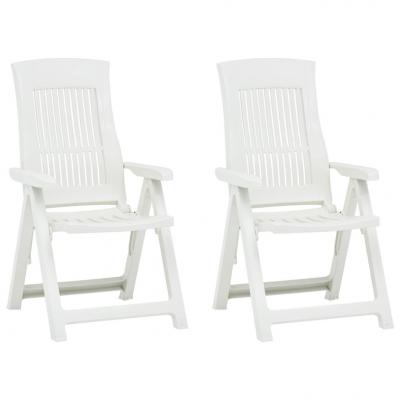 Emaga vidaxl rozkładane krzesła do ogrodu, 2 szt., plastikowe, białe