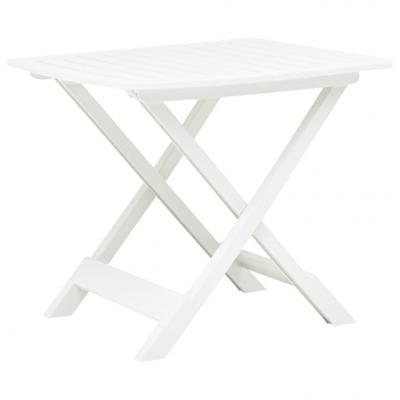 Emaga vidaxl składany stolik ogrodowy, biały, 79x72x70 cm, plastik
