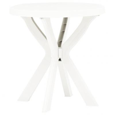 Emaga vidaxl stolik bistro, biały, ø70 cm, plastikowy