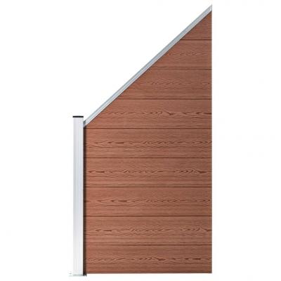 Emaga vidaxl panel ogrodzeniowy wpc 90 x (100-180) cm, brązowy