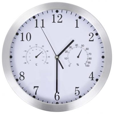 Emaga vidaxl zegar ścienny z higrometrem i termometrem, 30 cm, biały