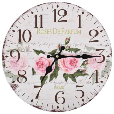 Emaga vidaxl zegar ścienny w stylu vintage, kwiat, 30 cm