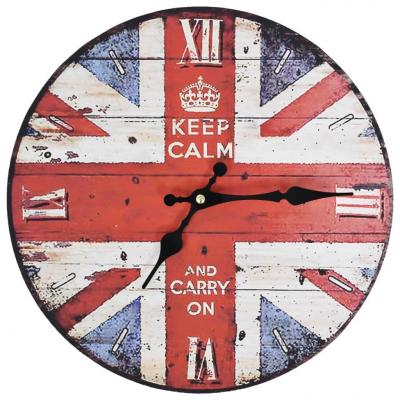 Emaga vidaxl zegar ścienny w stylu vintage, flaga uk, 30 cm
