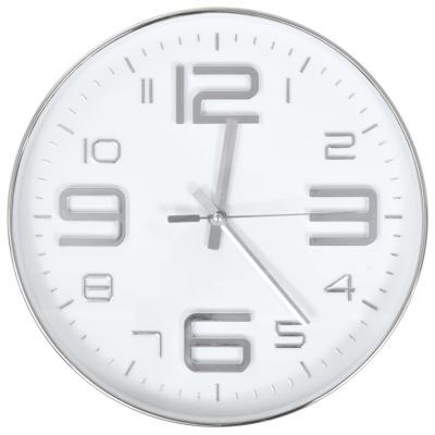 Emaga vidaxl zegar ścienny, 30 cm, srebrny
