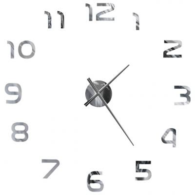 Emaga vidaxl zegar ścienny 3d, nowoczesny design, 100 cm, xxl, srebrny