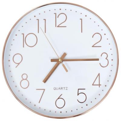 Emaga vidaxl zegar ścienny, 30 cm, różowe złoto
