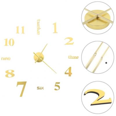 Emaga vidaxl zegar ścienny 3d, nowoczesny design, 100 cm, xxl, złoty