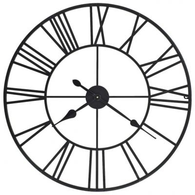 Emaga vidaxl zegar ścienny, mechanizm kwarcowy, vintage, metal, 80 cm, xxl
