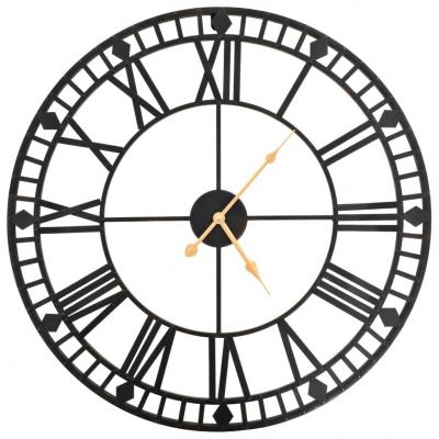 Emaga vidaxl zegar ścienny vintage z mechanizmem kwarcowym, metal, 60cm, xxl