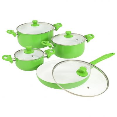 Emaga vidaxl 8-częściowy zestaw naczyń kuchennych, zielony, aluminium