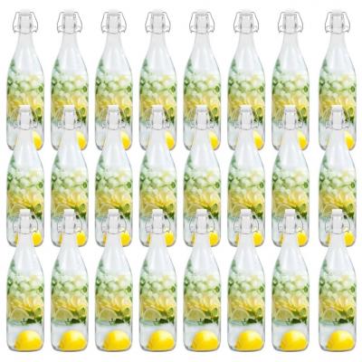 Emaga vidaxl szklane butelki z zamknięciem pałąkowym, 24 szt., 1 l