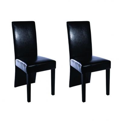 Emaga vidaxl krzesła stołowe, 2 szt., czarne, sztuczna skóra