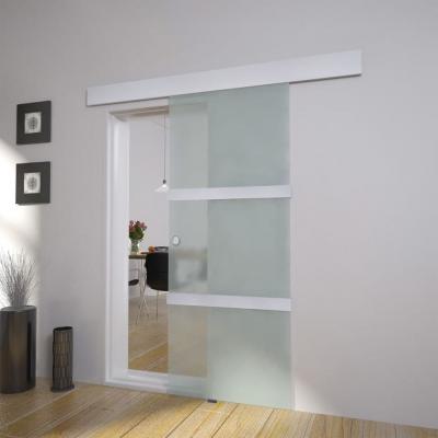Emaga vidaxl drzwi przesuwne, szkło i aluminium, 178 cm, srebrne