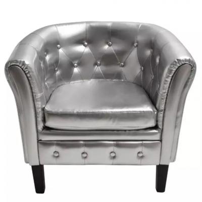 Emaga vidaxl fotel, srebrny, sztuczna skóra