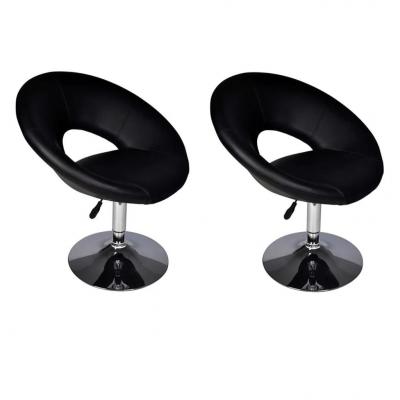 Emaga vidaxl stołki barowe, 2 szt., czarne, sztuczna skóra