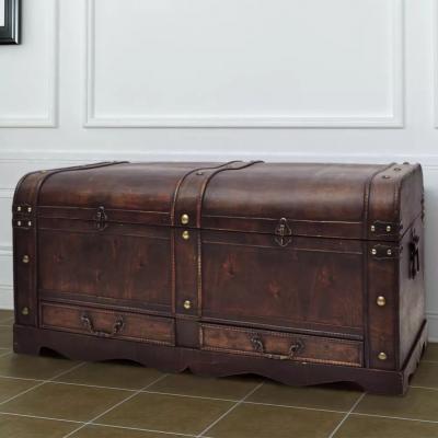 Emaga vidaxl duży, drewniany kufer, brązowy