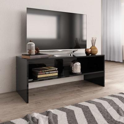 Emaga vidaxl szafka tv, czarna, wysoki połysk, 100x40x40cm, płyta wiórowa
