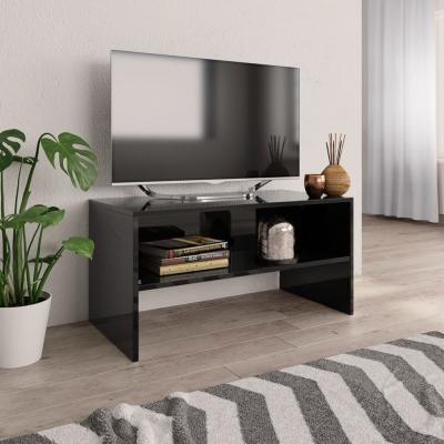 Emaga vidaxl szafka tv, czarna, wysoki połysk, 80x40x40 cm, płyta wiórowa