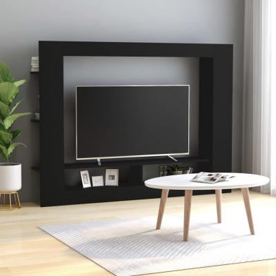 Emaga vidaxl szafka telewizyjna, czarna, 152 x 22 x 113 cm, płyta wiórowa