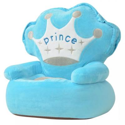 Emaga vidaxl fotel dla dzieci prince, pluszowy, niebieski