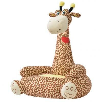 Emaga vidaxl fotel dla dzieci żyrafa, pluszowy, brązowy