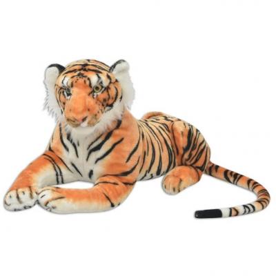 Emaga vidaxl zabawka tygrys pluszowy, brązowy, xxl