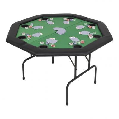 Emaga vidaxl składany stół do pokera dla 8 graczy, ośmiokątny, zielony