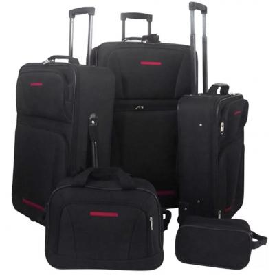 Emaga vidaxl zestaw walizek podróżnych, 5 elementów, kolor czarny