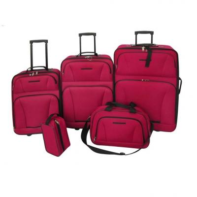 Emaga vidaxl zestaw walizek podróżnych, 5 elementów, kolor czerwony