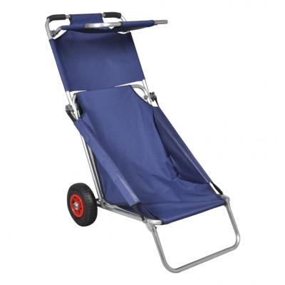 Emaga vidaxl przenośny wózek i krzesło w jednym, składany, niebieski