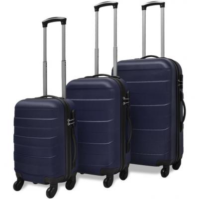 Emaga vidaxl 3 walizki podróżne z twardą obudową na kółkach niebieskie