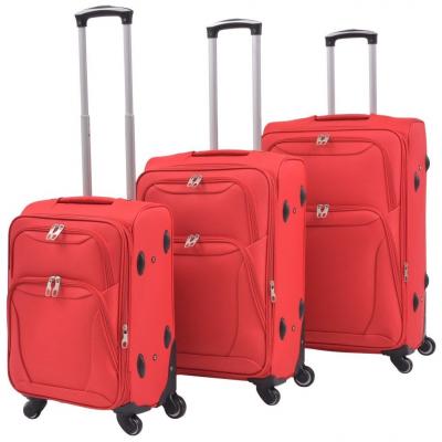 Emaga vidaxl 3-częściowy komplet walizek podróżnych, czerwony