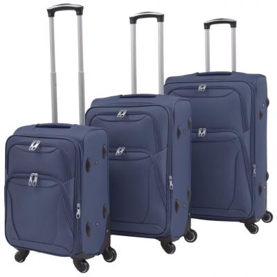 Emaga vidaxl 3-częściowy komplet walizek podróżnych, granatowy