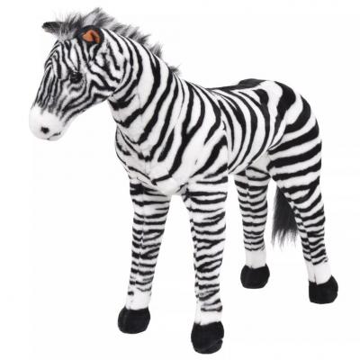 Emaga vidaxl pluszowa zebra, stojąca, czarno-biała, xxl
