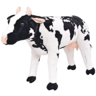 Emaga vidaxl pluszowa krowa, stojąca, czarno-biała, xxl
