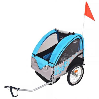 Emaga vidaxl rowerowa przyczepka dla dzieci, szara i niebieska, 30 kg