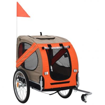 Emaga vidaxl przyczepka rowerowa dla psa, pomarańczowo-brązowa