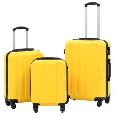 Emaga vidaxl zestaw twardych walizek, 3 szt., żółte, abs