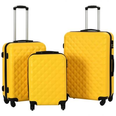 Emaga vidaxl zestaw twardych walizek, 3 szt., żółte, abs