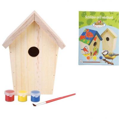 Emaga esschert design diy domek dla ptaszków z farbą 14,8x11,7x20 cm kg145