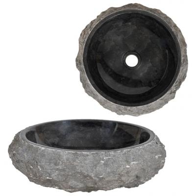 Emaga vidaxl umywalka, 40 x 12 cm, marmurowa, czarna