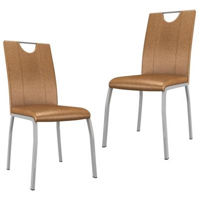 Emaga vidaxl krzesła stołowe, 2 szt., brązowe, sztuczna skóra